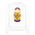 Frauen Premium Pullover - “Retroprint Matroschka” - Weiß