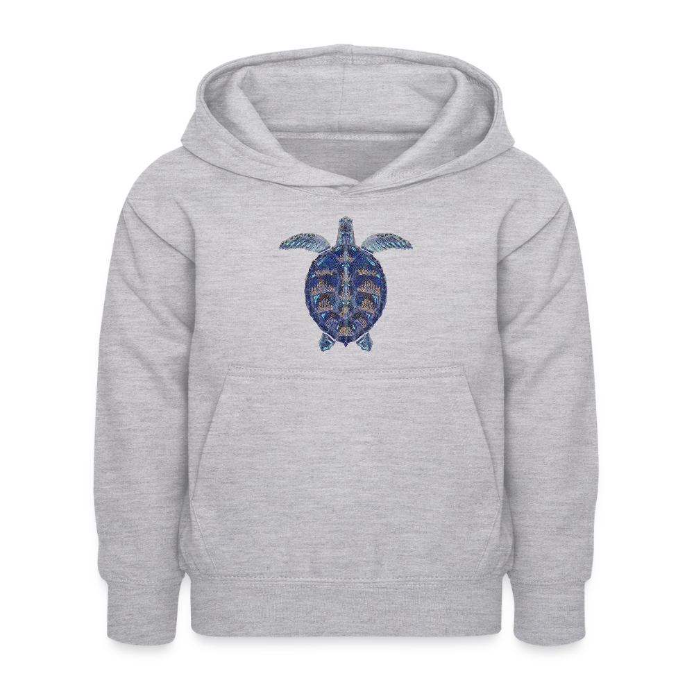 Kinder Hoodie - "Meeresschildkröte" - Hellgrau meliert