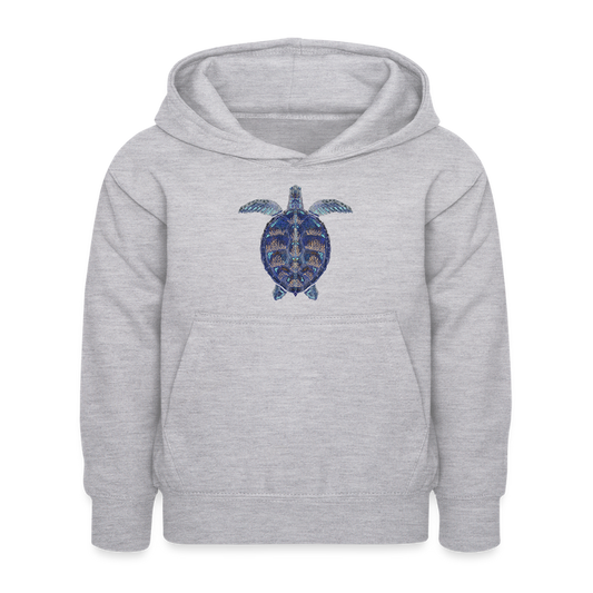 Kinder Hoodie - "Meeresschildkröte" - Hellgrau meliert