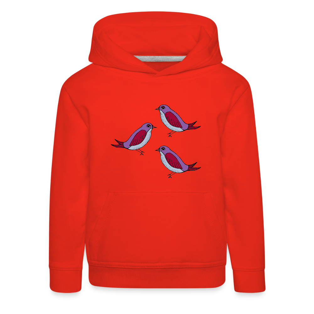 Kinder Premium Hoodie - 3 Amseln - Rot