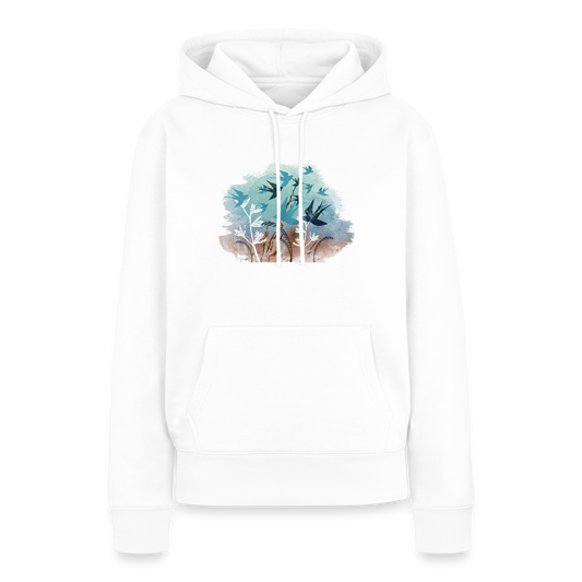 Frauen Premium Hoodie - "Schwalbensommer" - Weiß