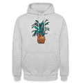 Unisex Hoodie "Ananas Bronze" - Hellgrau meliert