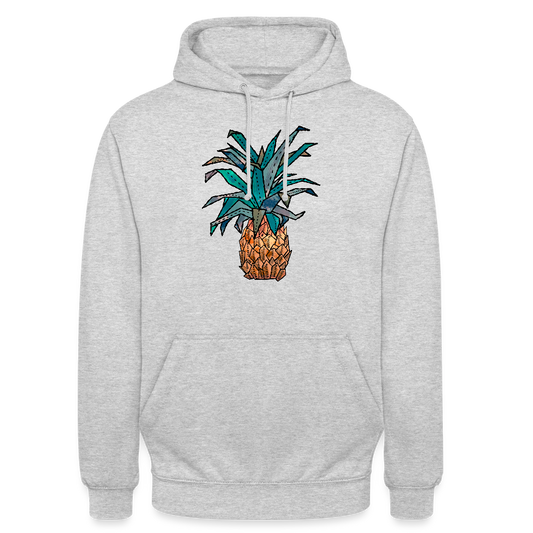 Unisex Hoodie "Ananas Bronze" - Hellgrau meliert