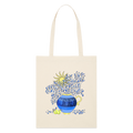 Stanley/Stella Bio-Stoffbeutel - "Vase mit Zitronen" - Weißgrau