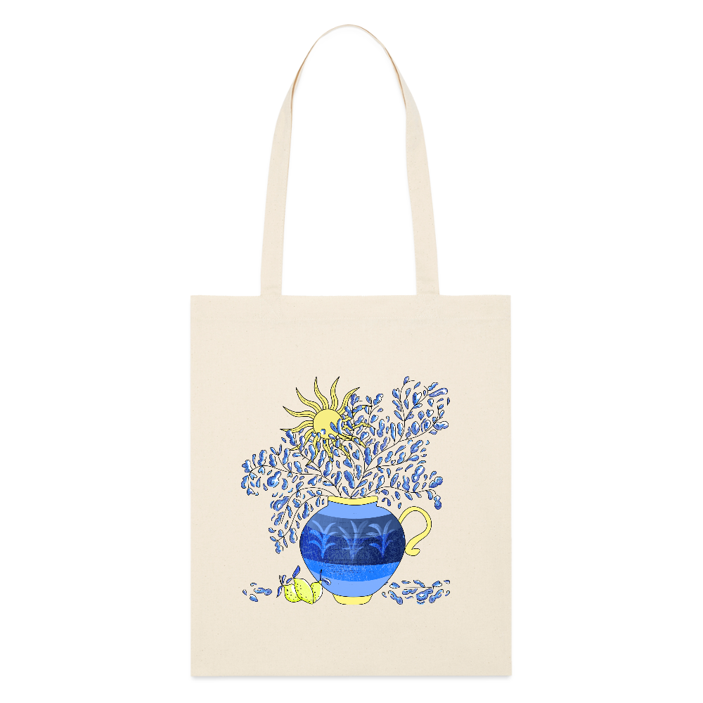 Stanley/Stella Bio-Stoffbeutel - "Vase mit Zitronen" - Weißgrau