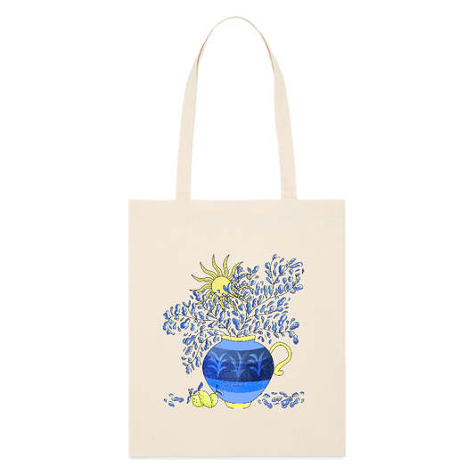 Stanley/Stella Bio-Stoffbeutel - "Vase mit Zitronen" - Weißgrau