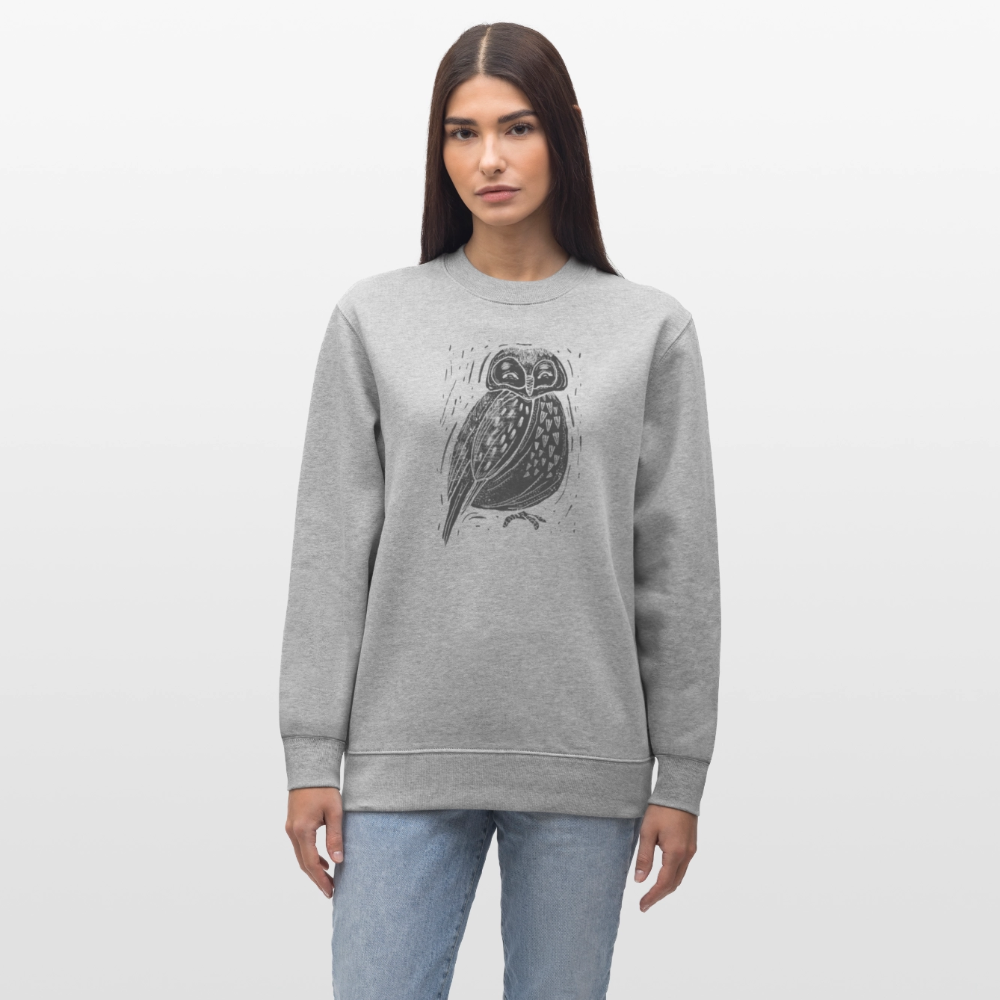Männer Bio-Sweatshirt - "Graue Eule" - Grau meliert