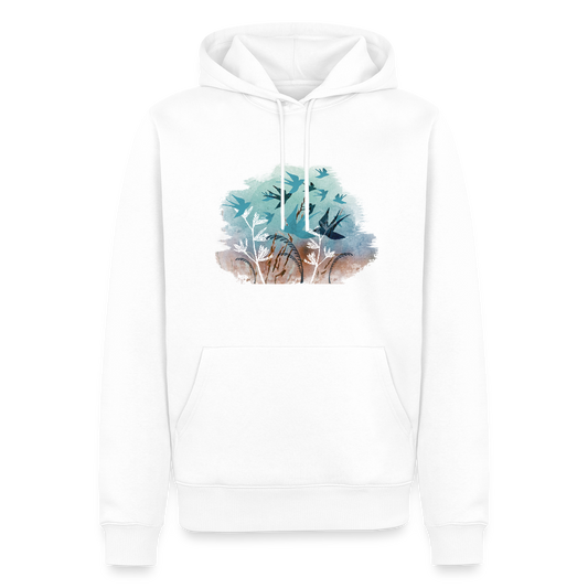 Men’s Premium Hoodie - "Schwalbensommer" - Weiß