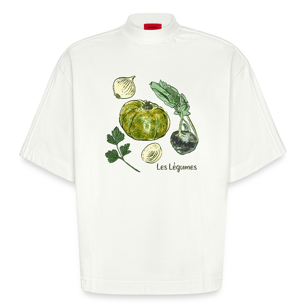 Heavyweight Oversized Organic Boxy T-Shirt - “Gemüse Collection Print” - OFF WHITE