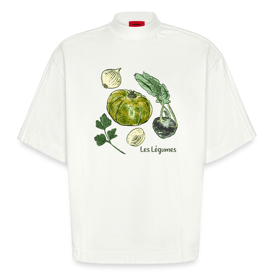 Heavyweight Oversized Organic Boxy T-Shirt - “Gemüse Collection Print” - OFF WHITE
