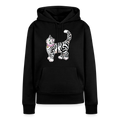 Frauen Premium Hoodie - “Getigerte Katze” - Schwarz
