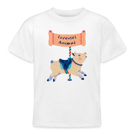 Teenager T-Shirt - “Carousel Animal” - Weiß