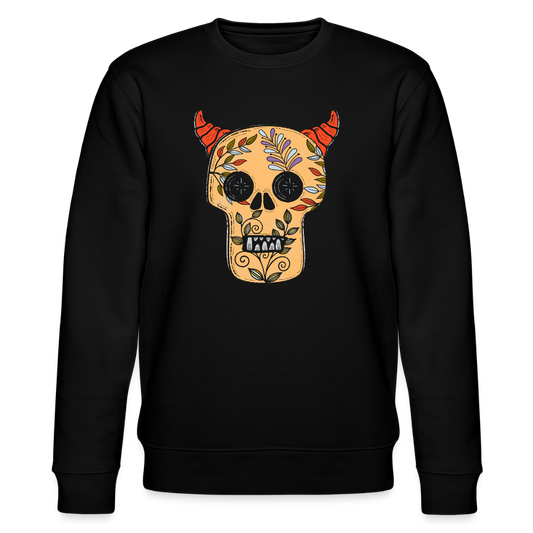 Männer Bio-Sweatshirt - "Teufelsschädel" - Schwarz