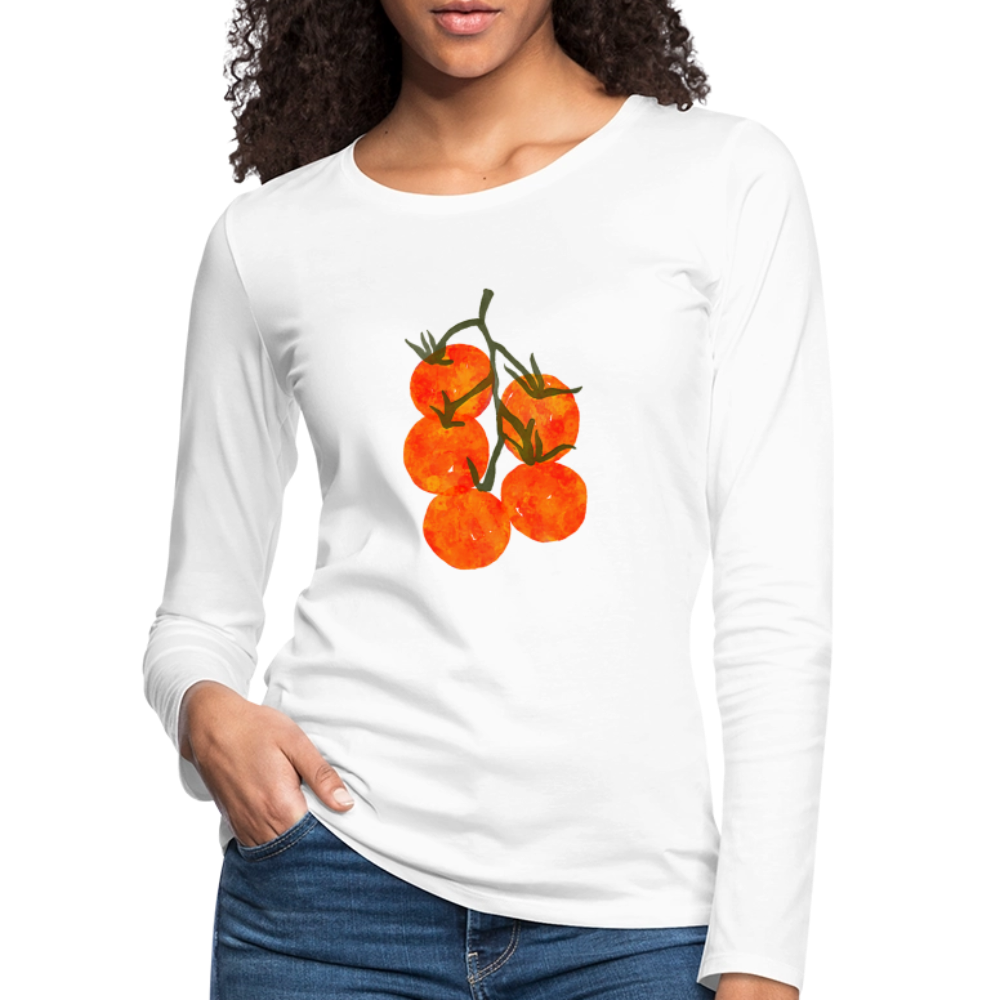 Frauen Premium Langarmshirt - “I Pomodori” - Weiß
