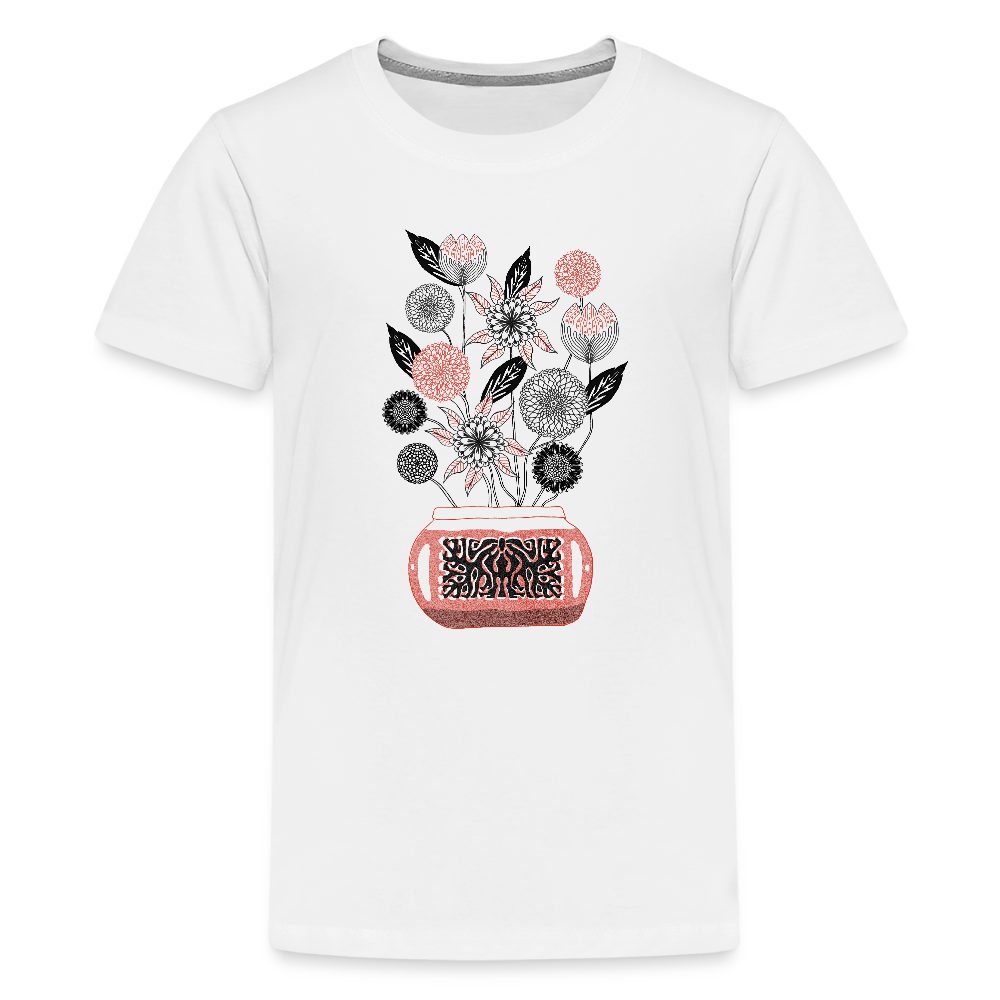 Teenager Premium T-Shirt - “Vintage Vase” - Weiß
