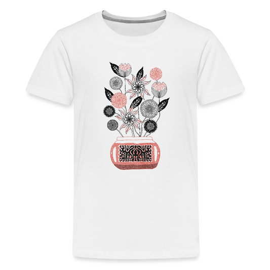 Teenager Premium T-Shirt - “Vintage Vase” - Weiß