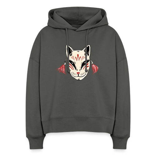 Stanley/Stella Boxy Frauen Bio Hoodie - “Japanische Maske” - Anthrazit