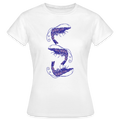 Frauen T-Shirt - "Blue Shrimps" - Weiß
