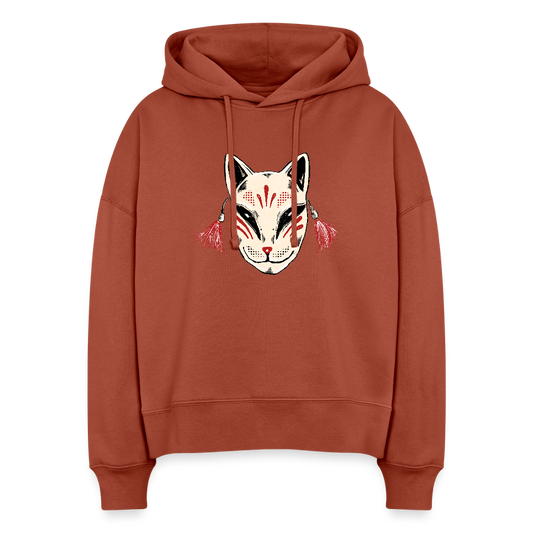 Stanley/Stella Boxy Frauen Bio Hoodie - “Japanische Maske” - Terrakotta