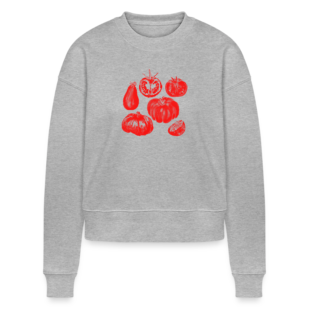 Stanley/Stella Cropped Frauen Bio-Sweatshirt - “Tomato Glow” - Grau meliert