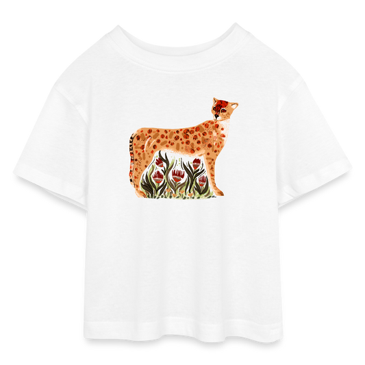 Teen Cropped Jersey T-Shirt - “Choose your Cheetah” - Weiß