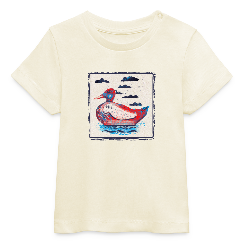 Stanley/Stella Baby Bio-T-Shirt - “Blaurote Ente” - Weißgrau