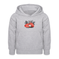 Kinder Hoodie - "Ruhender Fuchs" - Hellgrau meliert