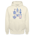 Unisex Hoodie - “So Many Teapots” - Vanille-Milchshake