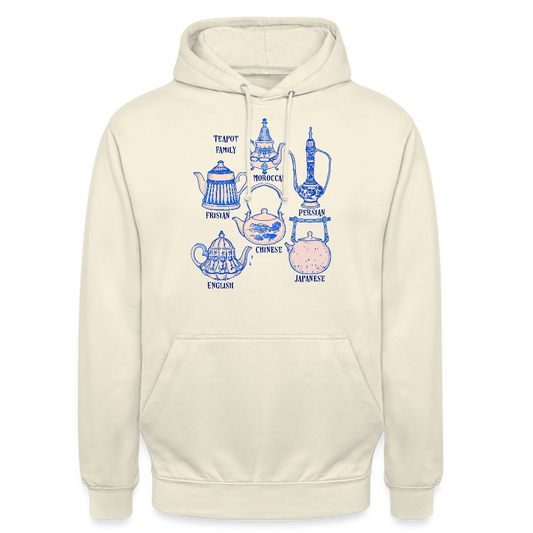 Unisex Hoodie - “So Many Teapots” - Vanille-Milchshake