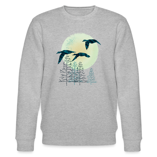 Männer Bio-Sweatshirt "Zugvögel" - Grau meliert