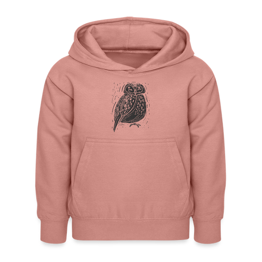 Kinder Hoodie - "Graue Eule" - Altrosa