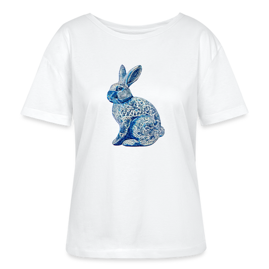 Stanley/Stella Relaxed Rundhals Frauen Bio-T-Shirt - “Hase Delfter Blau” - Weiß