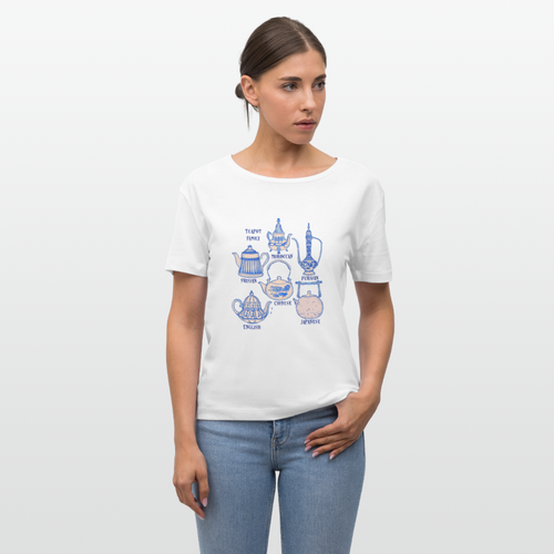 Stanley/Stella Relaxed Rundhals Frauen Bio-T-Shirt - “So Many Teapots” - Weiß
