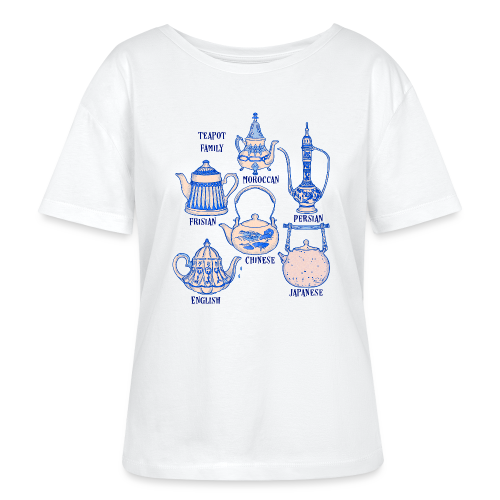 Stanley/Stella Relaxed Rundhals Frauen Bio-T-Shirt - “So Many Teapots” - Weiß