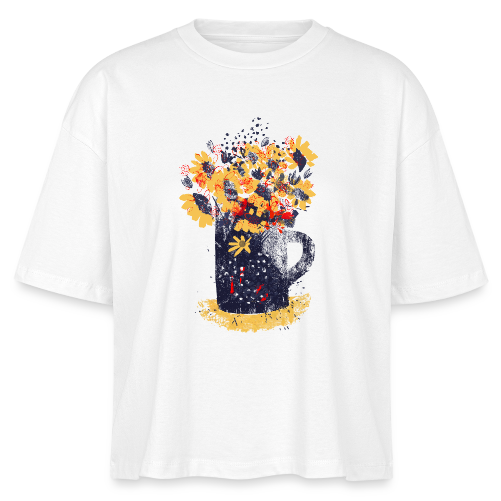 Stanley/Stella Frauen Boxy Bio-T-Shirt - “Wildblumen” - Weiß