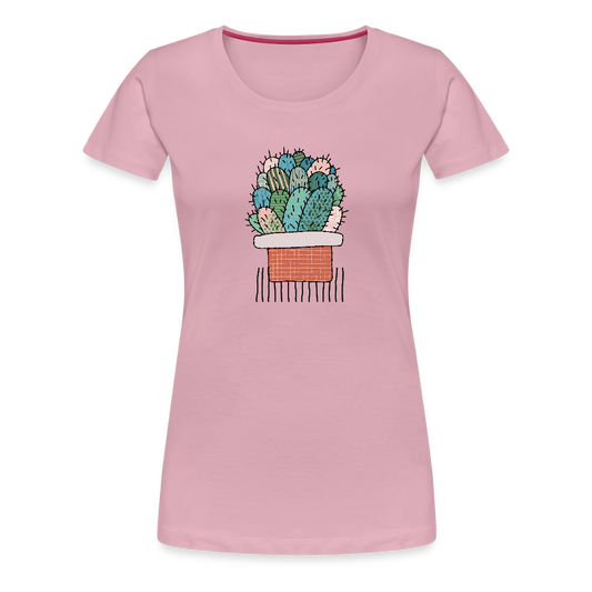 Frauen Premium T-Shirt "Kaktus in Terracotta" - Hellrosa
