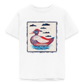 Kinder T-Shirt - “Blaurote Ente” - Weiß