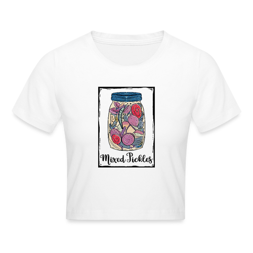 Cropped T-Shirt - “Mixed Pickles” - Weiß
