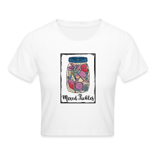 Cropped T-Shirt - “Mixed Pickles” - Weiß