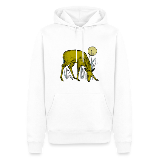 Men’s Premium Hoodie "Reh in Olive" - Weiß