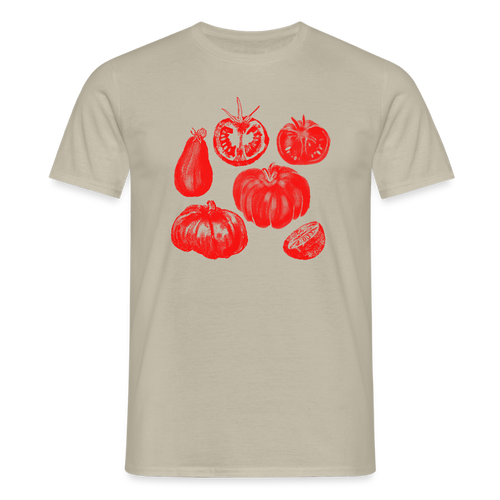 Männer T-Shirt - “Tomato Glow” - Sandbeige