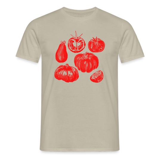 Männer T-Shirt - “Tomato Glow” - Sandbeige