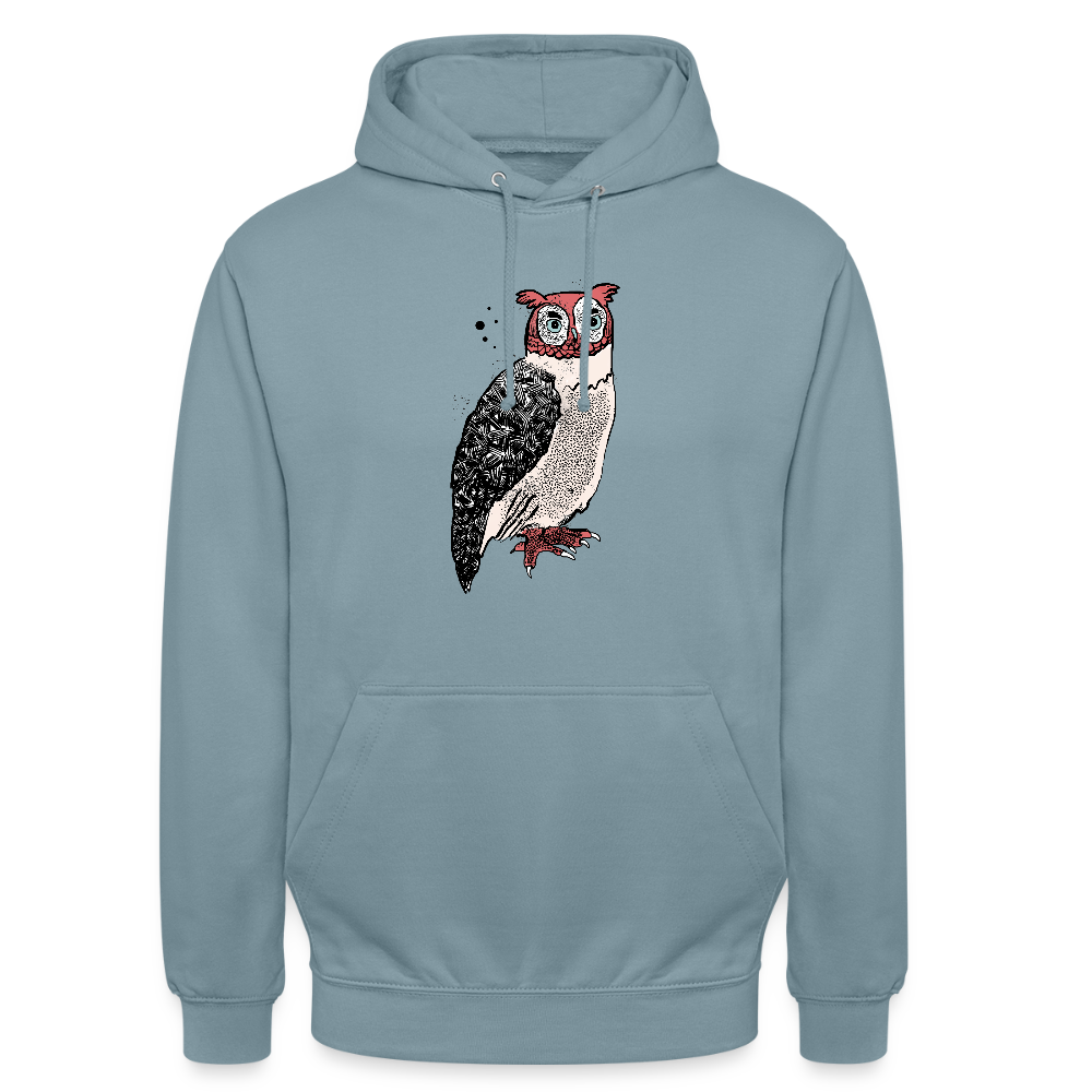 Unisex Hoodie - "Unsere Eule" - Nebelblau