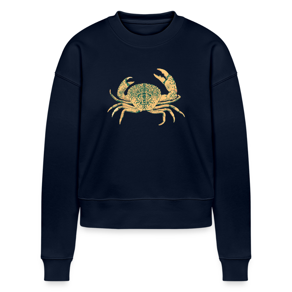 Stanley/Stella Cropped Frauen Bio-Sweatshirt - “Vintage Taschenkrebs” - Navy