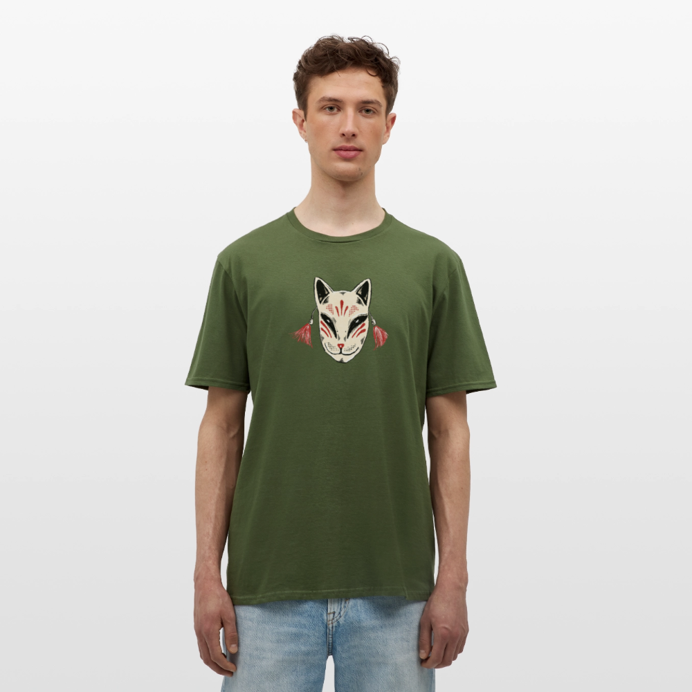 Männer T-Shirt - “Japanische Maske” - Militärgrün