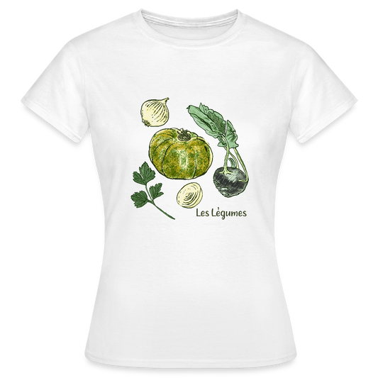 Frauen T-Shirt- “Gemüse Collection Print” - Weiß