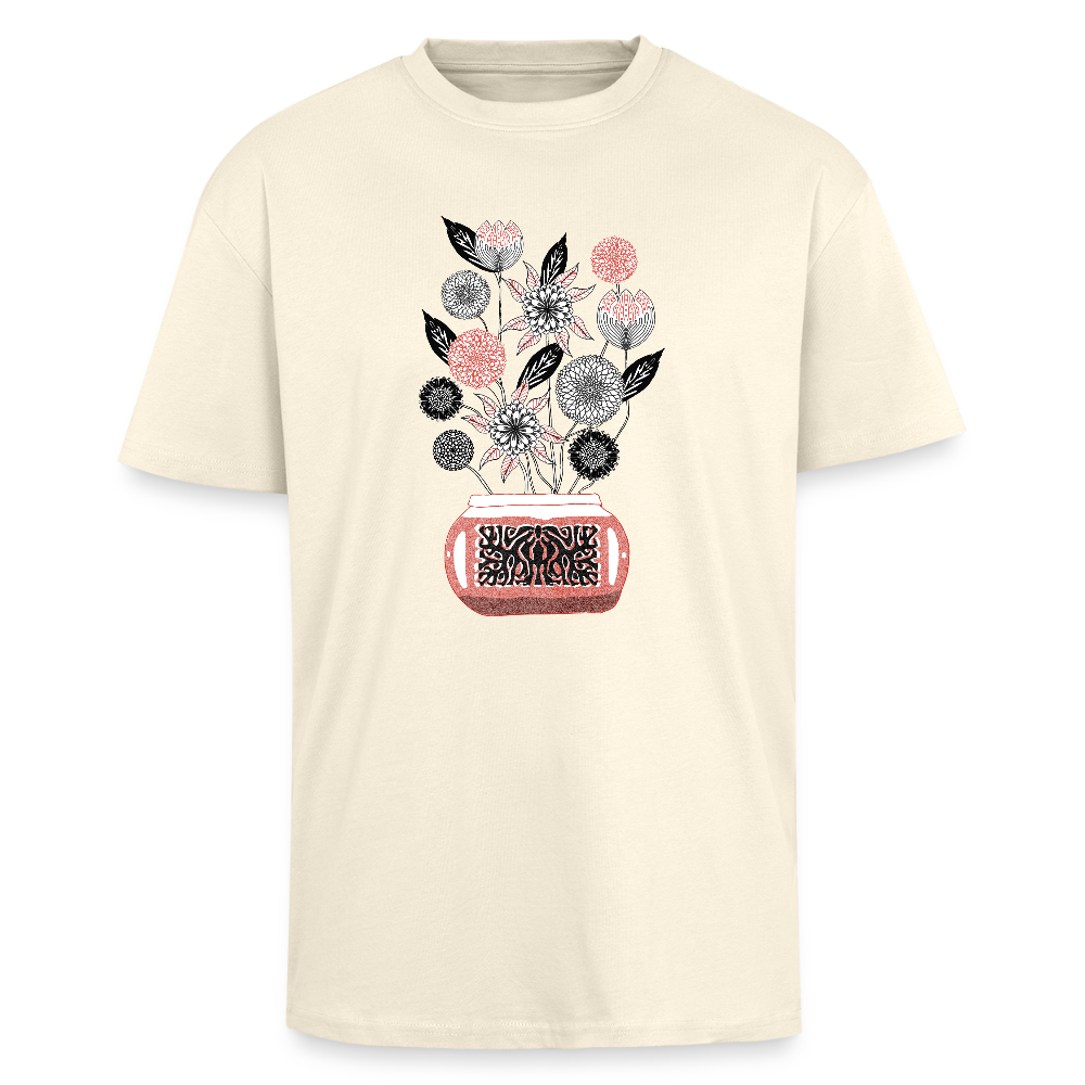 Heavy Oversize T-Shirt - “Vintage Vase” - Creme