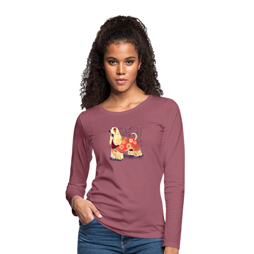 Frauen Premium Langarmshirt - “Dog Figurine” - Malve
