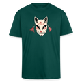 Heavy Oversize T-Shirt - “Japanische Maske” - hunter Green