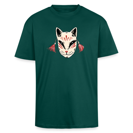 Heavy Oversize T-Shirt - “Japanische Maske” - hunter Green